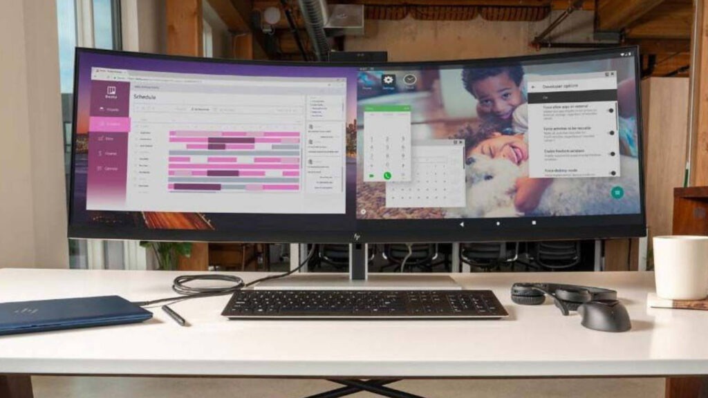 Ecran incurvé pour travailler